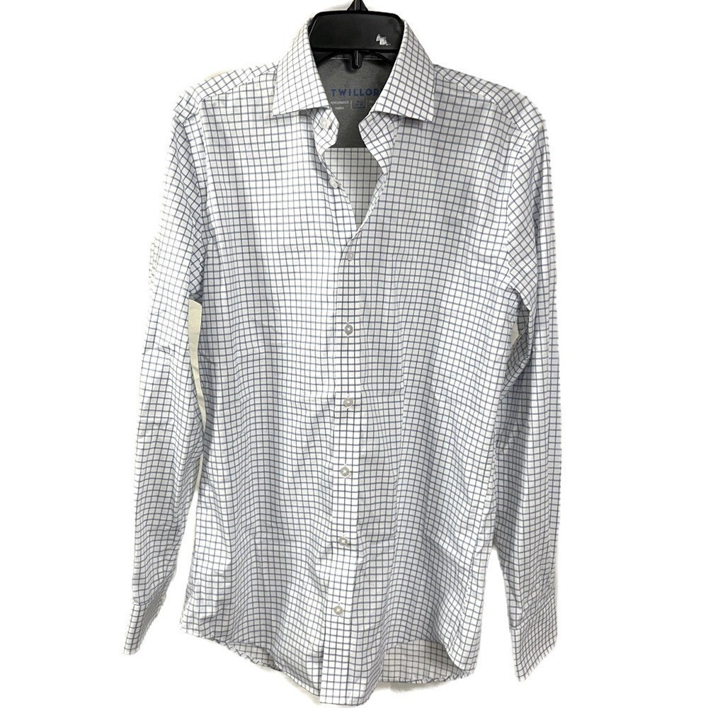 Twillory Men's Worker Performance Grid Tailored Fit Button Down Shirt- 15